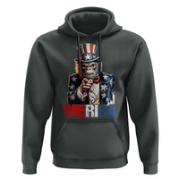Bigfoot Merica Hoodie American Flag Patriotic 4th Of July Uncle Sam - Wonder Print Shop