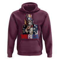 Bigfoot Merica Hoodie American Flag Patriotic 4th Of July Uncle Sam - Wonder Print Shop