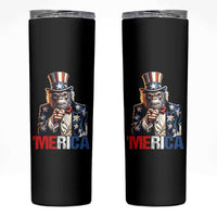 Bigfoot Merica Skinny Tumbler American Flag Patriotic 4th Of July Uncle Sam - Wonder Print Shop