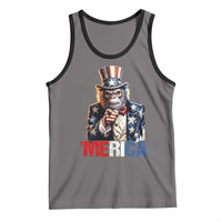 Bigfoot Merica Tank Top American Flag Patriotic 4th Of July Uncle Sam - Wonder Print Shop
