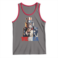 Bigfoot Merica Tank Top American Flag Patriotic 4th Of July Uncle Sam - Wonder Print Shop