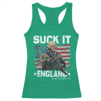 Suck It England Funny 4th of July George Washington 1776 Racerback Tank Top - Wonder Print Shop