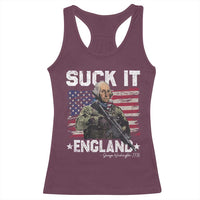 Suck It England Funny 4th of July George Washington 1776 Racerback Tank Top - Wonder Print Shop