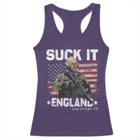 Suck It England Funny 4th of July George Washington 1776 Racerback Tank Top - Wonder Print Shop