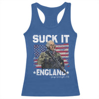 Suck It England Funny 4th of July George Washington 1776 Racerback Tank Top - Wonder Print Shop