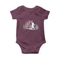 Bigfoot Baby Onesie Sasquatch American Flag Patriotic - Wonder Print Shop