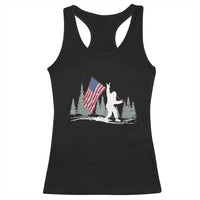 Bigfoot Racerback Tank Top Sasquatch American Flag Patriotic - Wonder Print Shop