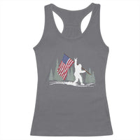 Bigfoot Racerback Tank Top Sasquatch American Flag Patriotic - Wonder Print Shop