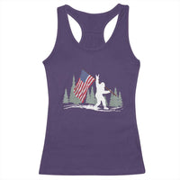 Bigfoot Racerback Tank Top Sasquatch American Flag Patriotic - Wonder Print Shop