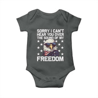 American Flag Eagle Baby Onesie Sorry I Cant Hear You Over The Sound Of My Freedom - Wonder Print Shop