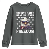 American Flag Eagle Youth Sweatshirt Sorry I Cant Hear You Over The Sound Of My Freedom - Wonder Print Shop