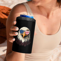 American Flag Patriotic Eagle 4 in 1 Can Cooler Tumbler 4th of July - Wonder Print Shop
