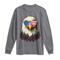 American Flag Patriotic Eagle Long Sleeve Shirt 4th of July - Wonder Print Shop