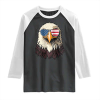 American Flag Patriotic Eagle Raglan Shirt 4th of July - Wonder Print Shop