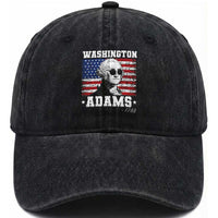 George Washington 1788 Washed Cotton Baseball Cap Funny 4th of July Retro President Campaign USA Flag
