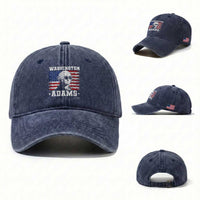 George Washington 1788 Washed Cotton Baseball Cap Funny 4th of July Retro President Campaign USA Flag