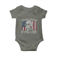 Its Only Treason If You Lose 4th Of July Baby Onesie George Washington American Flag - Wonder Print Shop