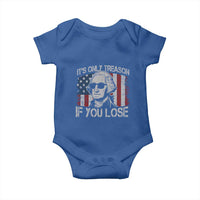 Its Only Treason If You Lose 4th Of July Baby Onesie George Washington American Flag - Wonder Print Shop