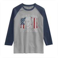 Its Only Treason If You Lose 4th Of July Raglan Shirt George Washington American Flag - Wonder Print Shop