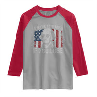 Its Only Treason If You Lose 4th Of July Raglan Shirt George Washington American Flag - Wonder Print Shop
