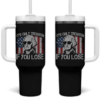 Its Only Treason If You Lose 4th Of July Tumbler With Handle George Washington American Flag - Wonder Print Shop