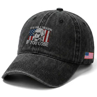 Its Only Treason If You Lose 4th Of July Washed Cotton Baseball Cap George Washington American Flag