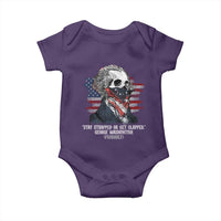 Funny 4th Of July Baby Onesie George Washington Stay Strapped Or Get Clapped USA Flag - Wonder Print Shop
