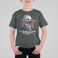 Funny 4th Of July T Shirt For Kid George Washington Stay Strapped Or Get Clapped USA Flag - Wonder Print Shop
