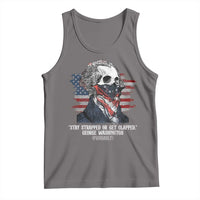 Funny 4th Of July Tank Top George Washington Stay Strapped Or Get Clapped USA Flag - Wonder Print Shop