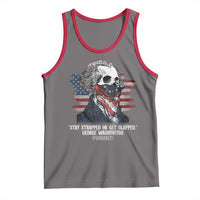 Funny 4th Of July Tank Top George Washington Stay Strapped Or Get Clapped USA Flag - Wonder Print Shop