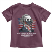 Funny 4th Of July Toddler T Shirt George Washington Stay Strapped Or Get Clapped USA Flag - Wonder Print Shop