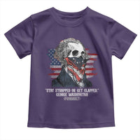 Funny 4th Of July Toddler T Shirt George Washington Stay Strapped Or Get Clapped USA Flag - Wonder Print Shop