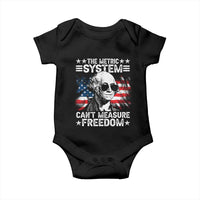 Funny 4th of July The Metric System Can't Measure Freedom Baby Onesie George Washington American Flag - Wonder Print Shop
