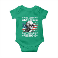 Funny 4th of July The Metric System Can't Measure Freedom Baby Onesie George Washington American Flag - Wonder Print Shop