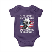 Funny 4th of July The Metric System Can't Measure Freedom Baby Onesie George Washington American Flag - Wonder Print Shop