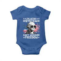 Funny 4th of July The Metric System Can't Measure Freedom Baby Onesie George Washington American Flag - Wonder Print Shop