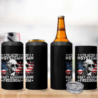 Funny 4th of July The Metric System Can't Measure Freedom 4 in 1 Can Cooler Tumbler George Washington American Flag - Wonder Print Shop