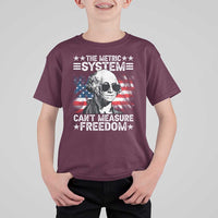 Funny 4th of July The Metric System Can't Measure Freedom T Shirt For Kid George Washington American Flag - Wonder Print Shop