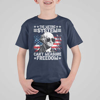 Funny 4th of July The Metric System Can't Measure Freedom T Shirt For Kid George Washington American Flag - Wonder Print Shop