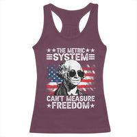 Funny 4th of July The Metric System Can't Measure Freedom Racerback Tank Top George Washington American Flag - Wonder Print Shop