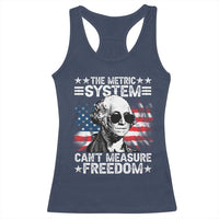 Funny 4th of July The Metric System Can't Measure Freedom Racerback Tank Top George Washington American Flag - Wonder Print Shop