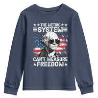Funny 4th of July The Metric System Can't Measure Freedom Youth Sweatshirt George Washington American Flag - Wonder Print Shop