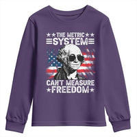 Funny 4th of July The Metric System Can't Measure Freedom Youth Sweatshirt George Washington American Flag - Wonder Print Shop