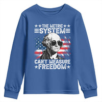 Funny 4th of July The Metric System Can't Measure Freedom Youth Sweatshirt George Washington American Flag - Wonder Print Shop