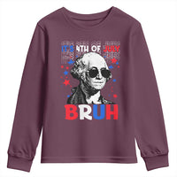 4th of July George Washington Bruh Youth Sweatshirt - Wonder Print Shop