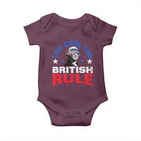 George Washington 4th of July Baby Onesie Too Cool For British Rule Red White and Blue - Wonder Print Shop