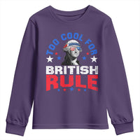George Washington 4th of July Youth Sweatshirt Too Cool For British Rule Red White and Blue - Wonder Print Shop