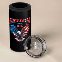 American Flag Bald Eagle 4 in 1 Can Cooler Tumbler Patriotic Eagle 4th of July Freedom Is Not Free - Wonder Print Shop