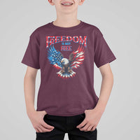 American Flag Bald Eagle T Shirt For Kid Patriotic Eagle 4th of July Freedom Is Not Free - Wonder Print Shop