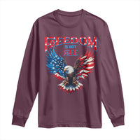 American Flag Bald Eagle Long Sleeve Shirt Patriotic Eagle 4th of July Freedom Is Not Free - Wonder Print Shop